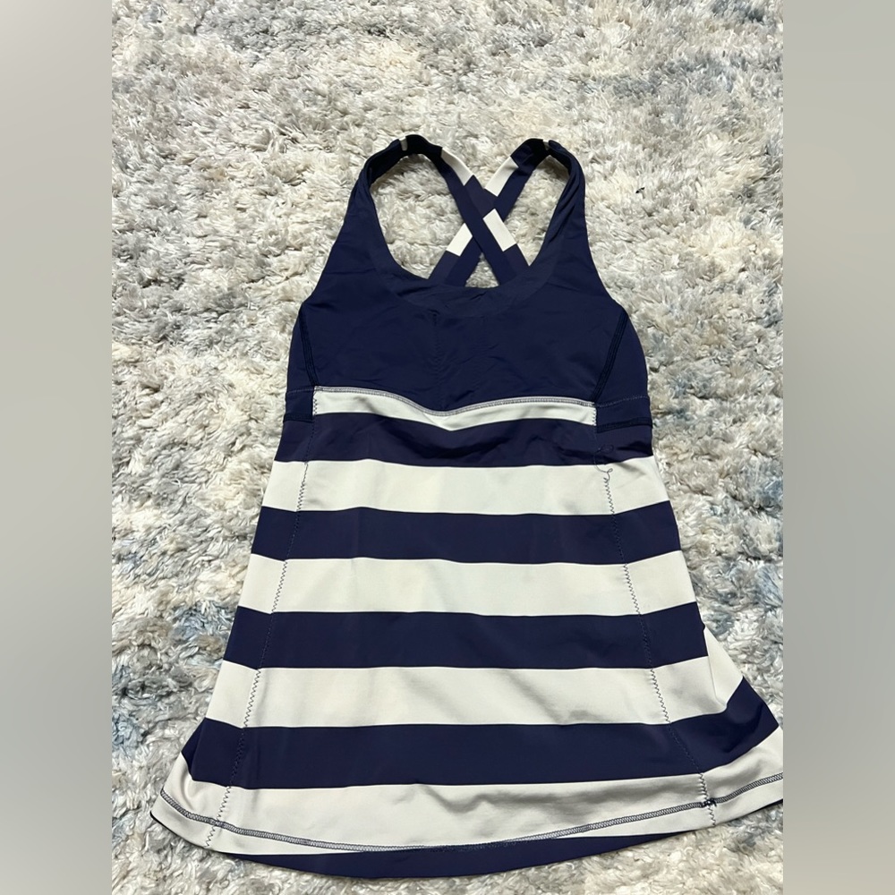 Tanks Lululemon Stuff Your Bra Tank Top In Steep Stripe Cadet Blue Horizontal